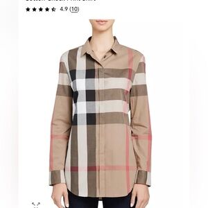 Burberry Brit Beige and Black Plaid Check Shirt